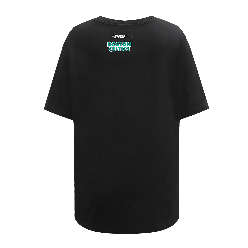 NBA BOSTON CELTICS SCRIPT TAIL WOMEN'S BOYFRIEND TEE (BLACK)