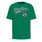 NBA BOSTON CELTICS SCRIPT TAIL T-SHIRT DE COUPE BOYFRIEND POUR FEMME (VERT KELLY)