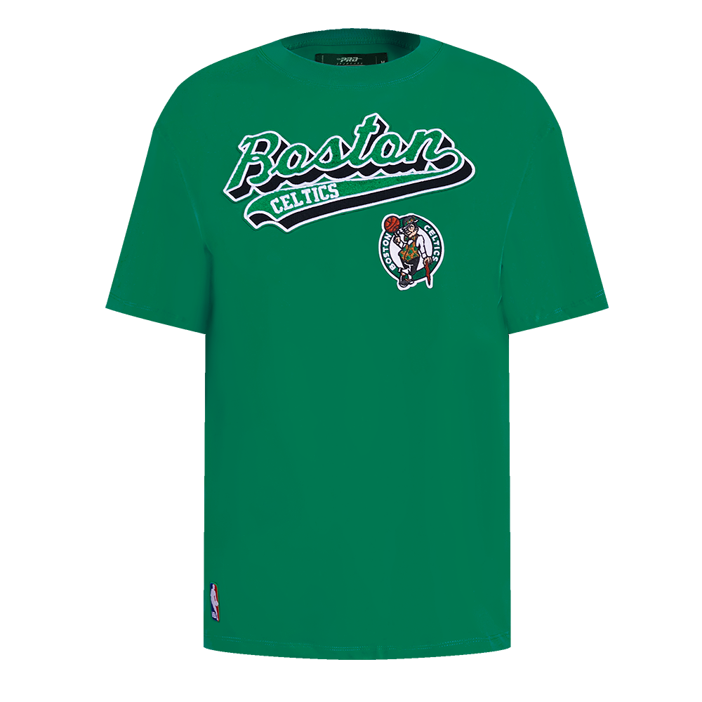 NBA BOSTON CELTICS SCRIPT TAIL T-SHIRT DE COUPE BOYFRIEND POUR FEMME (VERT KELLY)