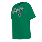 NBA BOSTON CELTICS SCRIPT TAIL T-SHIRT DE COUPE BOYFRIEND POUR FEMME (VERT KELLY)