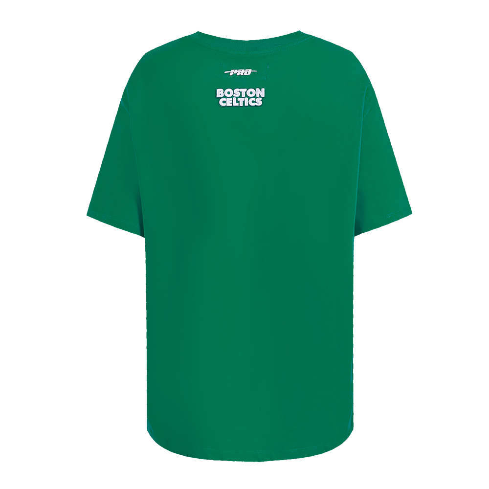 NBA BOSTON CELTICS SCRIPT TAIL T-SHIRT DE COUPE BOYFRIEND POUR FEMME (VERT KELLY)
