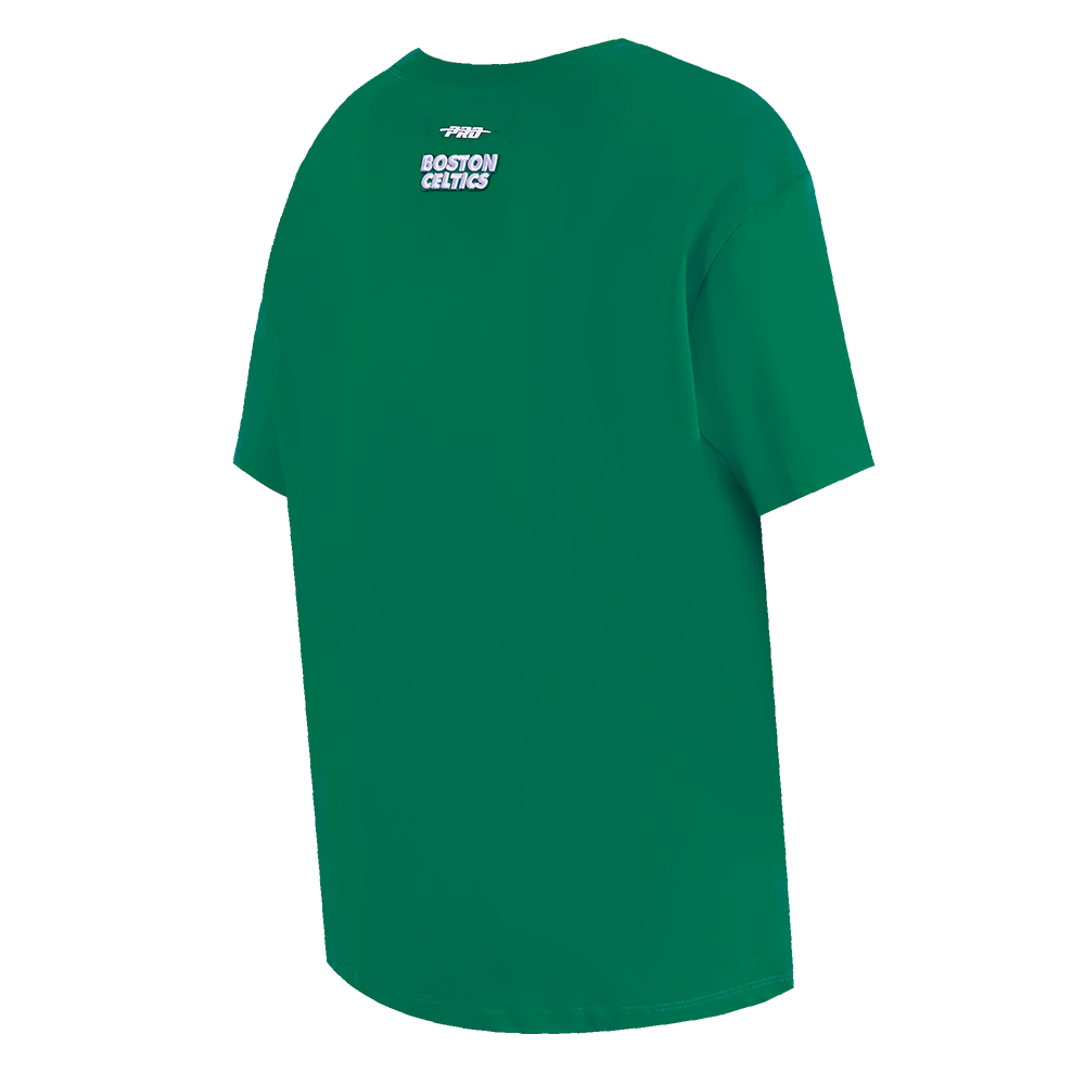 NBA BOSTON CELTICS SCRIPT TAIL T-SHIRT DE COUPE BOYFRIEND POUR FEMME (VERT KELLY)