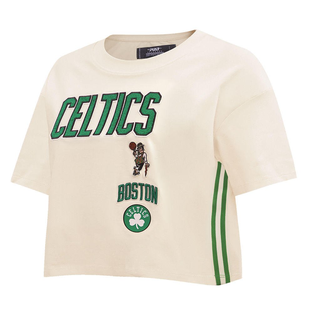 NBA BOSTON CELTICS RETRO CLASSIC WOMEN'S BOXY TEE (EGGSHELL)