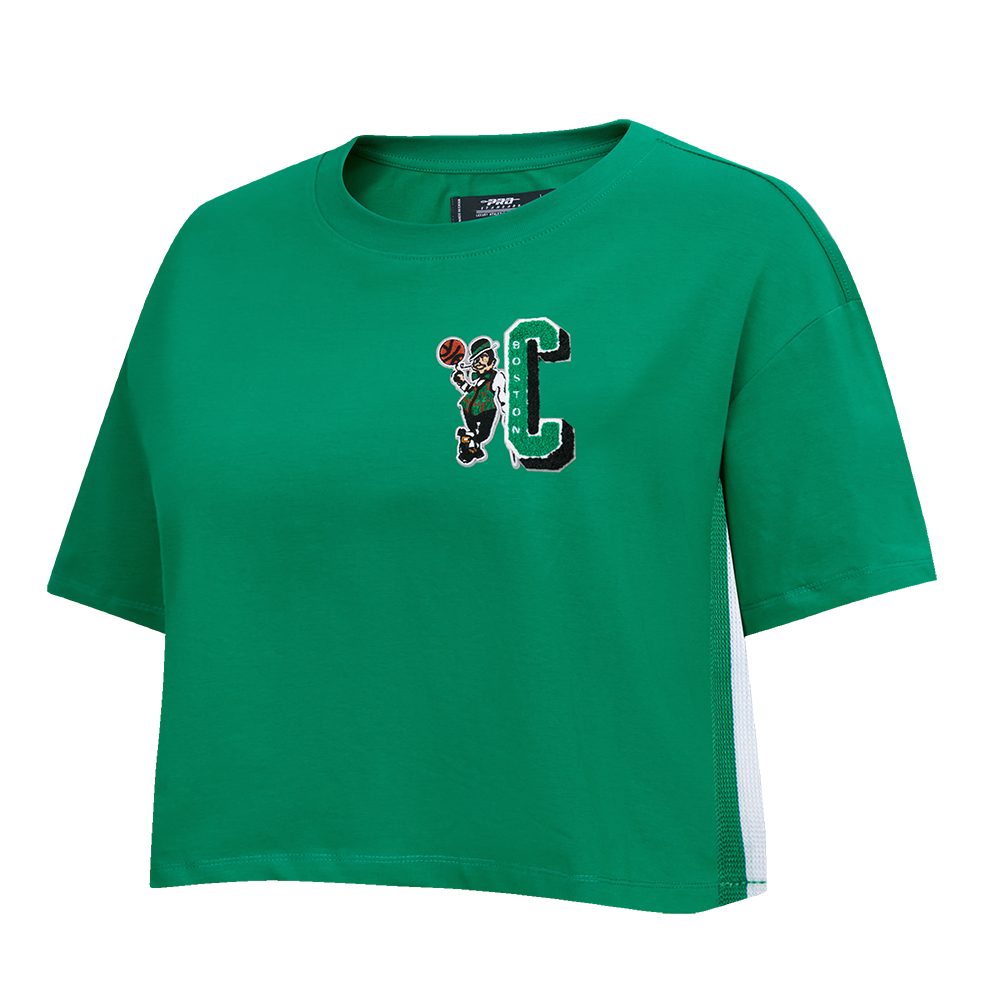 NBA BOSTON CELTICS MASHUP WOMEN'S BOXY TEE (KELLY GREEN)