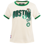 NBA BOSTON CELTICS RETRO CASCADE WOMEN'S RINGER TEE (EGGSHELL/ KELLY GREEN)