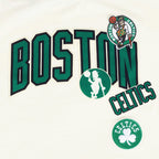 NBA BOSTON CELTICS RETRO CASCADE WOMEN'S RINGER TEE (EGGSHELL/ KELLY GREEN)