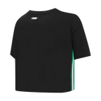 NBA BOSTON CELTICS RETRO ELEVATION T-SHIRT EN JERSEY SIMPLE À COUPE CARRÉE POUR FEMME (NOIR)