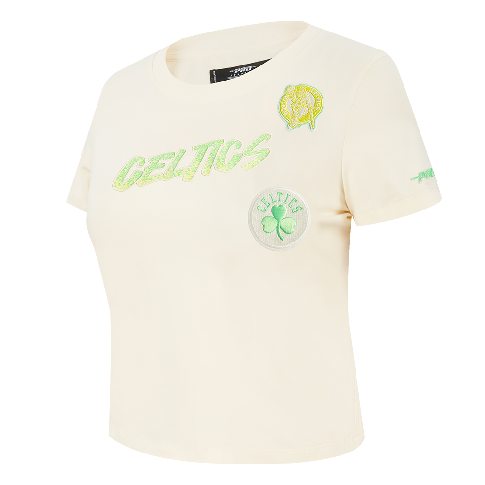 NBA BOSTON CELTICS HIGH IMPACT WOMEN'S BABY DOLL TEE (EGGSHELL)