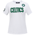NBA BOSTON CELTICS CLASSIC SHORT SLEEVE WOMEN'S SLIM FIT TEE (WHITE)