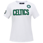 NBA BOSTON CELTICS CLASSIC SHORT SLEEVE WOMEN'S SLIM FIT TEE (WHITE)