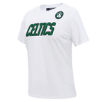 NBA BOSTON CELTICS CLASSIC SHORT SLEEVE WOMEN'S SLIM FIT TEE (WHITE)