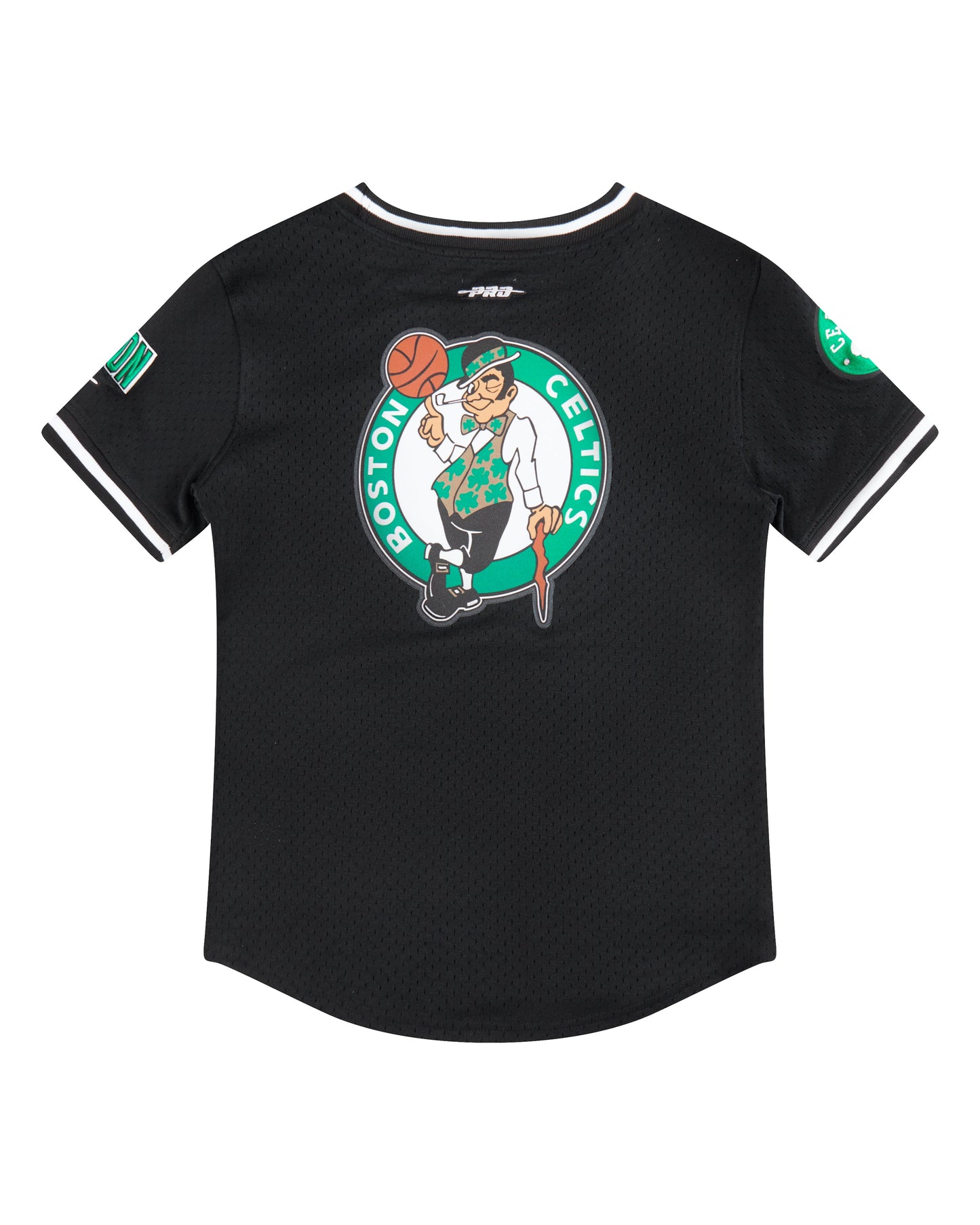 NBA BOSTON CELTICS CLASSIC BIG BOYS SHORT SLEEVE MESH TEE (BLACK)
