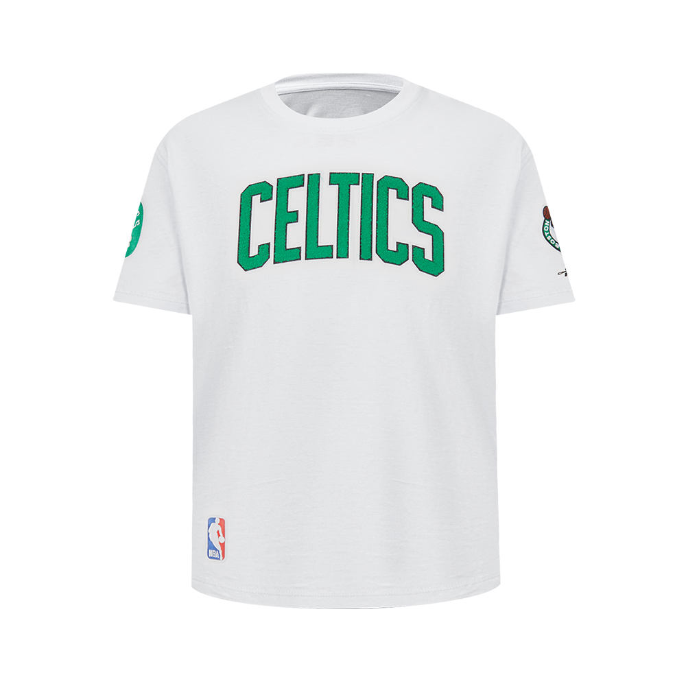 NBA BOSTON CELTICS CLASSIC T-SHIRT EN JERSEY SIMPLE POUR GARÇON JUNIOR (BLANC)