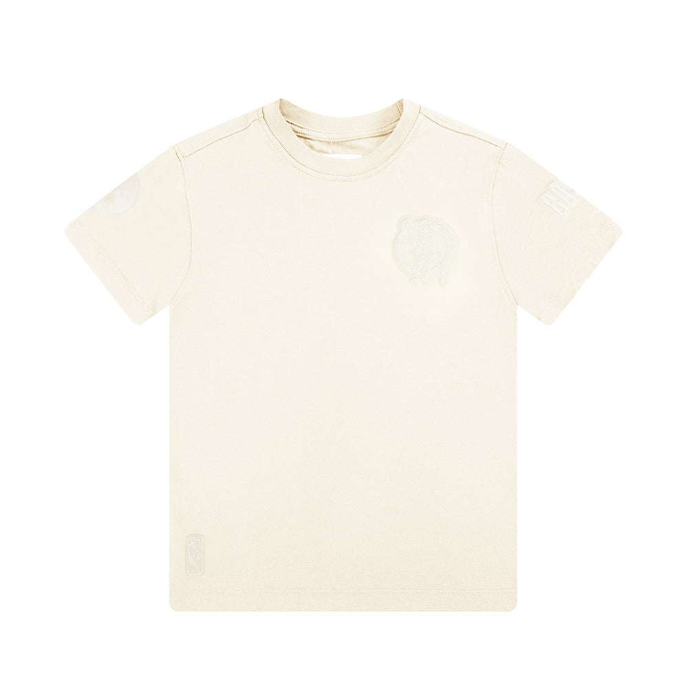 NBA BOSTON CELTICS NEUTRAL BIG BOY'S SHORT SLEEVE TEE (EGGSHELL)