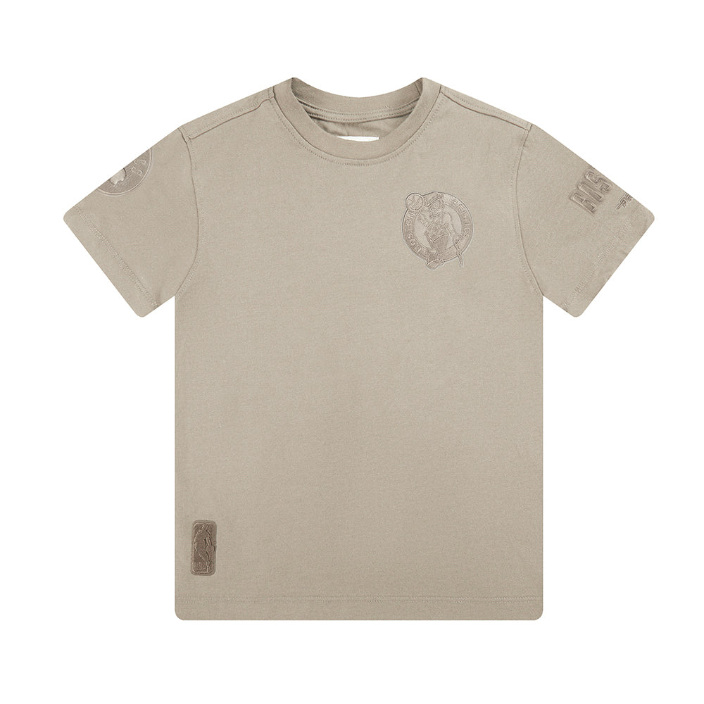 NBA BOSTON CELTICS NEUTRAL BIG BOY'S SINGLE JERSEY TEE (TAUPE)
