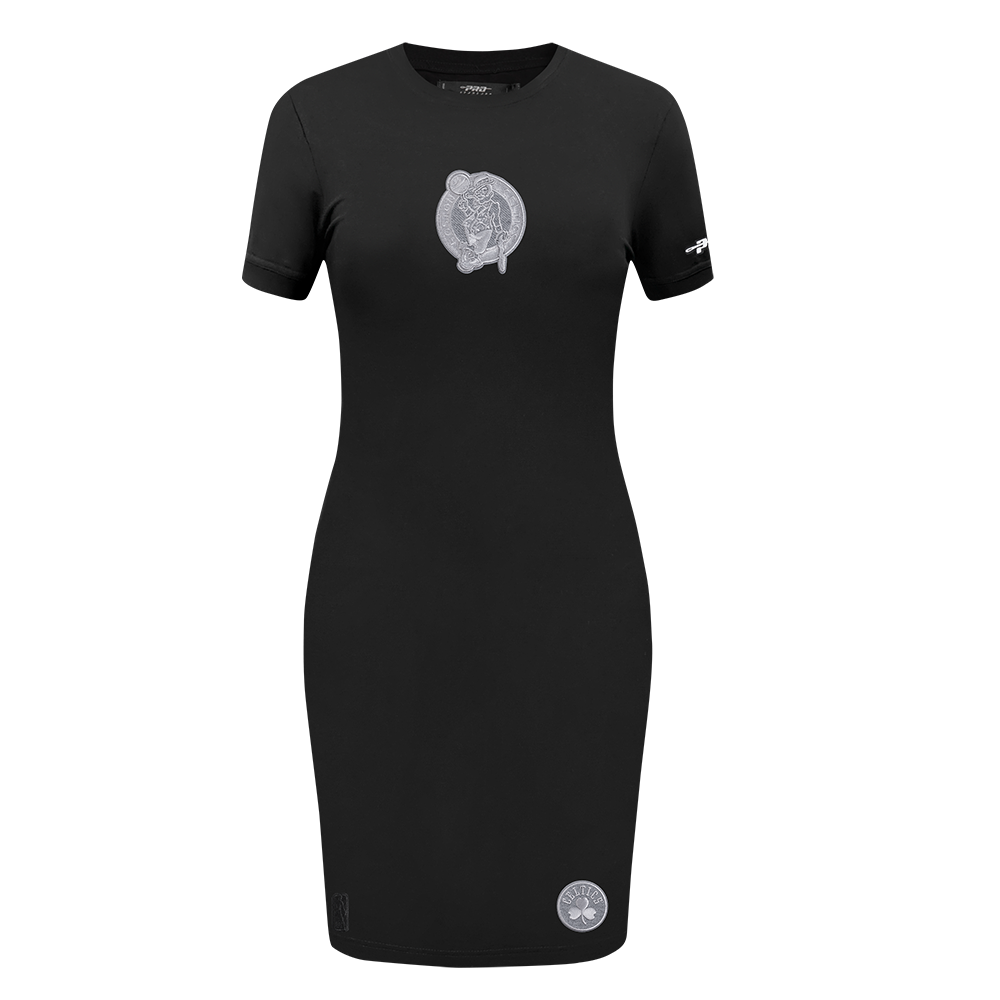NBA BOSTON CELTICS REVERSE FRENCH TERRY WOMEN'S BODYCON DRESS (BLACK)