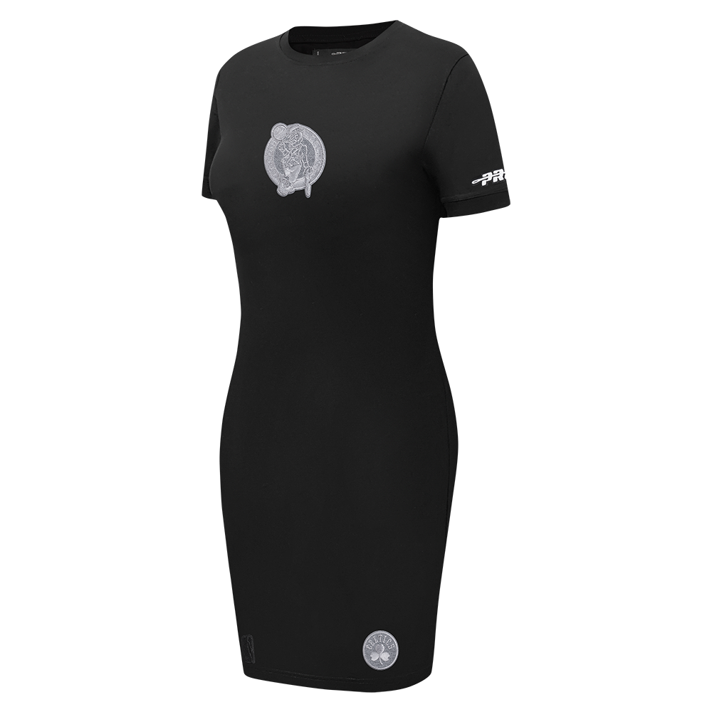 NBA BOSTON CELTICS REVERSE FRENCH TERRY WOMEN'S BODYCON DRESS (BLACK)