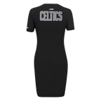 NBA BOSTON CELTICS REVERSE FRENCH TERRY WOMEN'S BODYCON DRESS (BLACK)