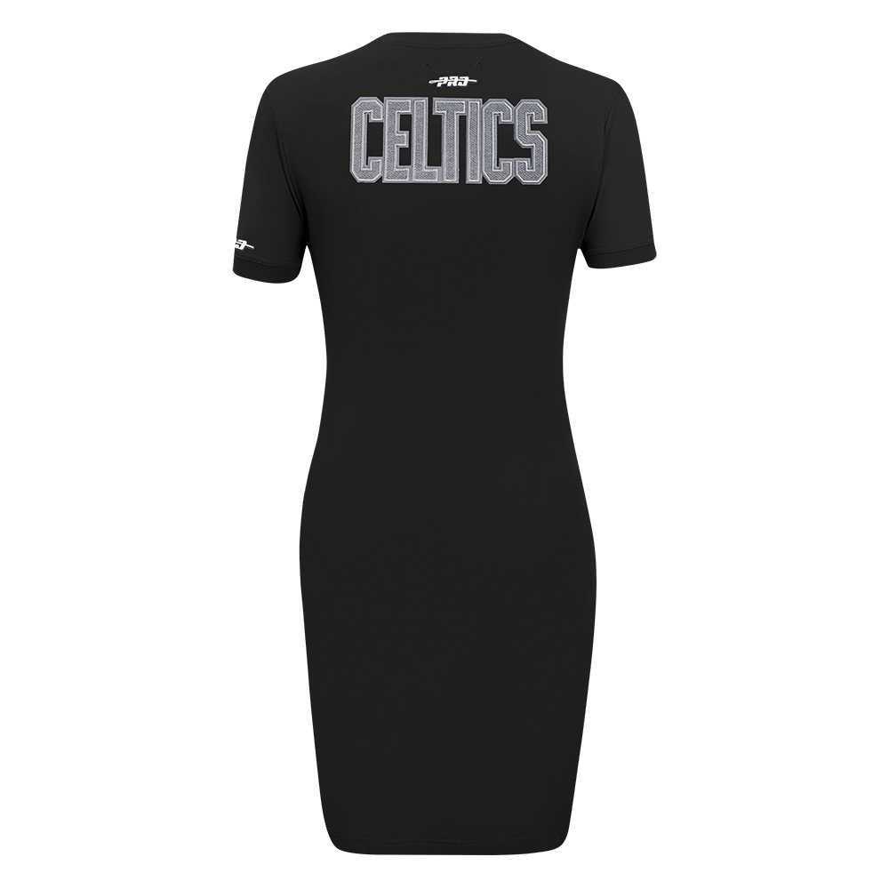 NBA BOSTON CELTICS REVERSE FRENCH TERRY WOMEN'S BODYCON DRESS (BLACK)