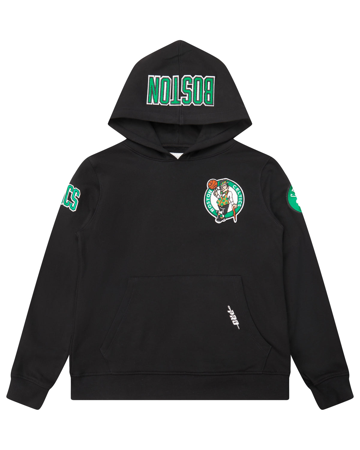 NBA BOSTON CELTICS CLASSIC BIG BOY'S FLEECE PULLOVER HOODIE (BLACK)
