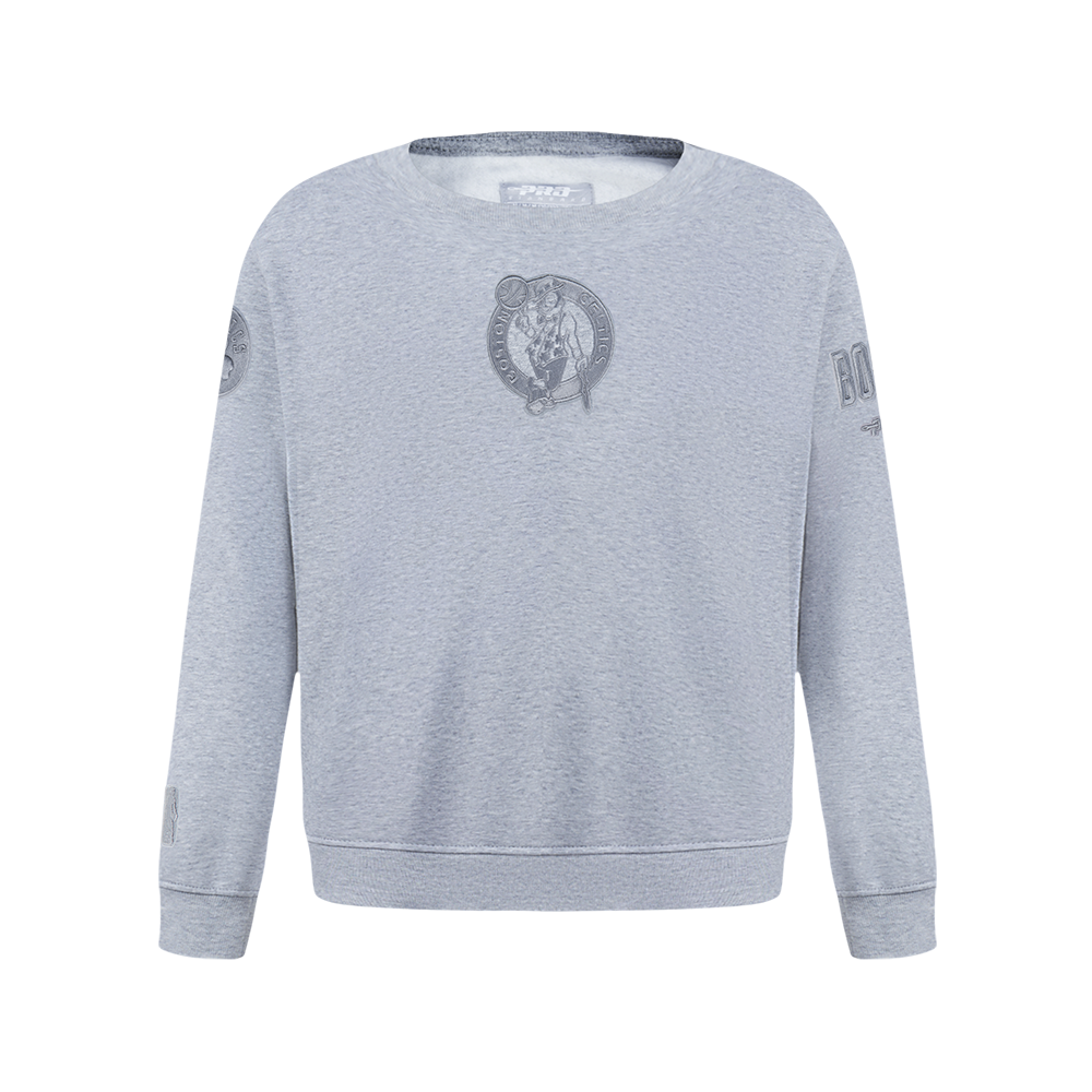 NBA BOSTON CELTICS NEUTRAL CHANDAIL À COL ROND EN MOLLETON POUR GARÇON JUNIOR (GRIS CHINÉ FONCÉ)