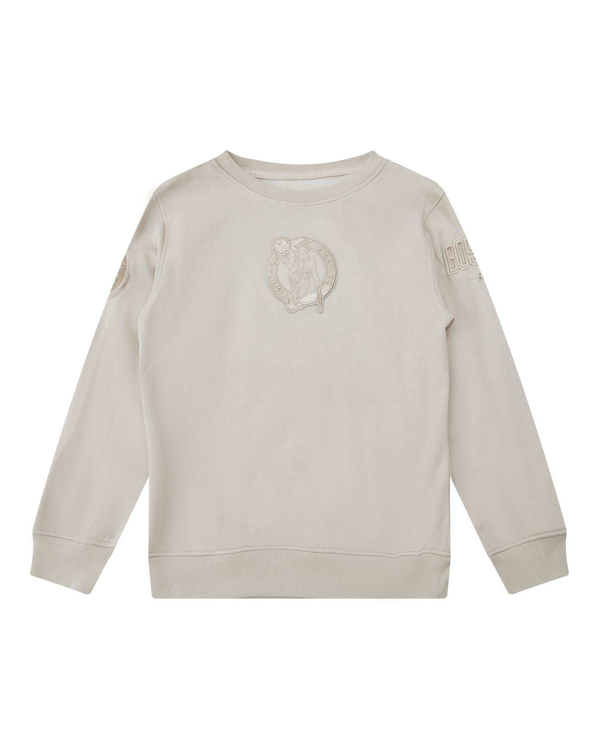 NBA BOSTON CELTICS NEUTRAL BIG BOY'S FLEECE CREWNECK (TAUPE)