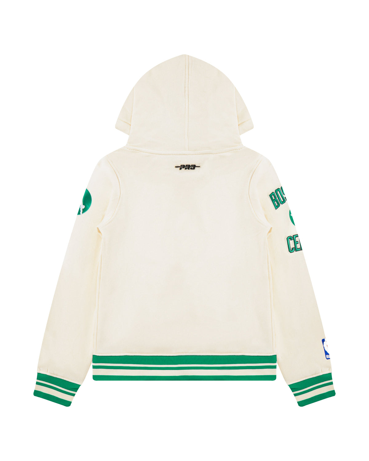 NBA BOSTON CELTICS RETRO CLASSIC BIG BOY'S RIB FLEECE PULLOVER HOODIE (EGGSHELL/ KELLY GREEN)