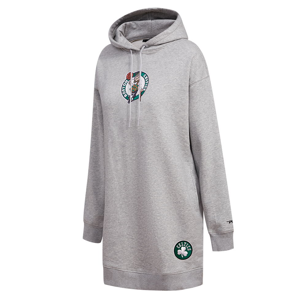 NBA BOSTON CELTICS CLASSIC WOMEN'S PULLOVER HOODIE DRESS (HEATHER GREY)
