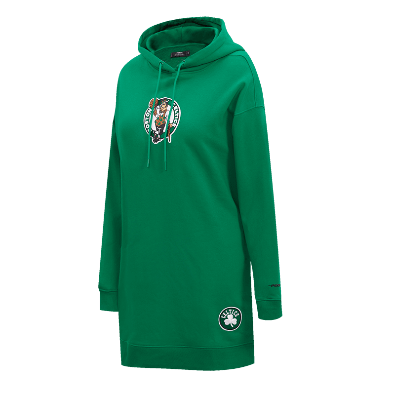 NBA BOSTON CELTICS CLASSIC WOMEN'S PULLOVER HOODIE DRESS (KELLY GREEN)