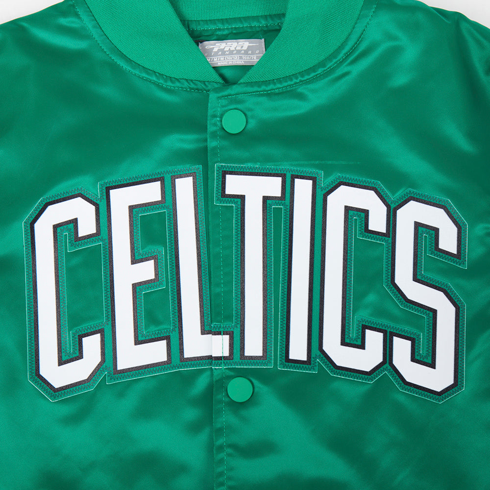 NBA BOSTON CELTICS CLASSIC BLOUSON EN SATIN POUR GARÇON JUNIOR (VERT KELLY)