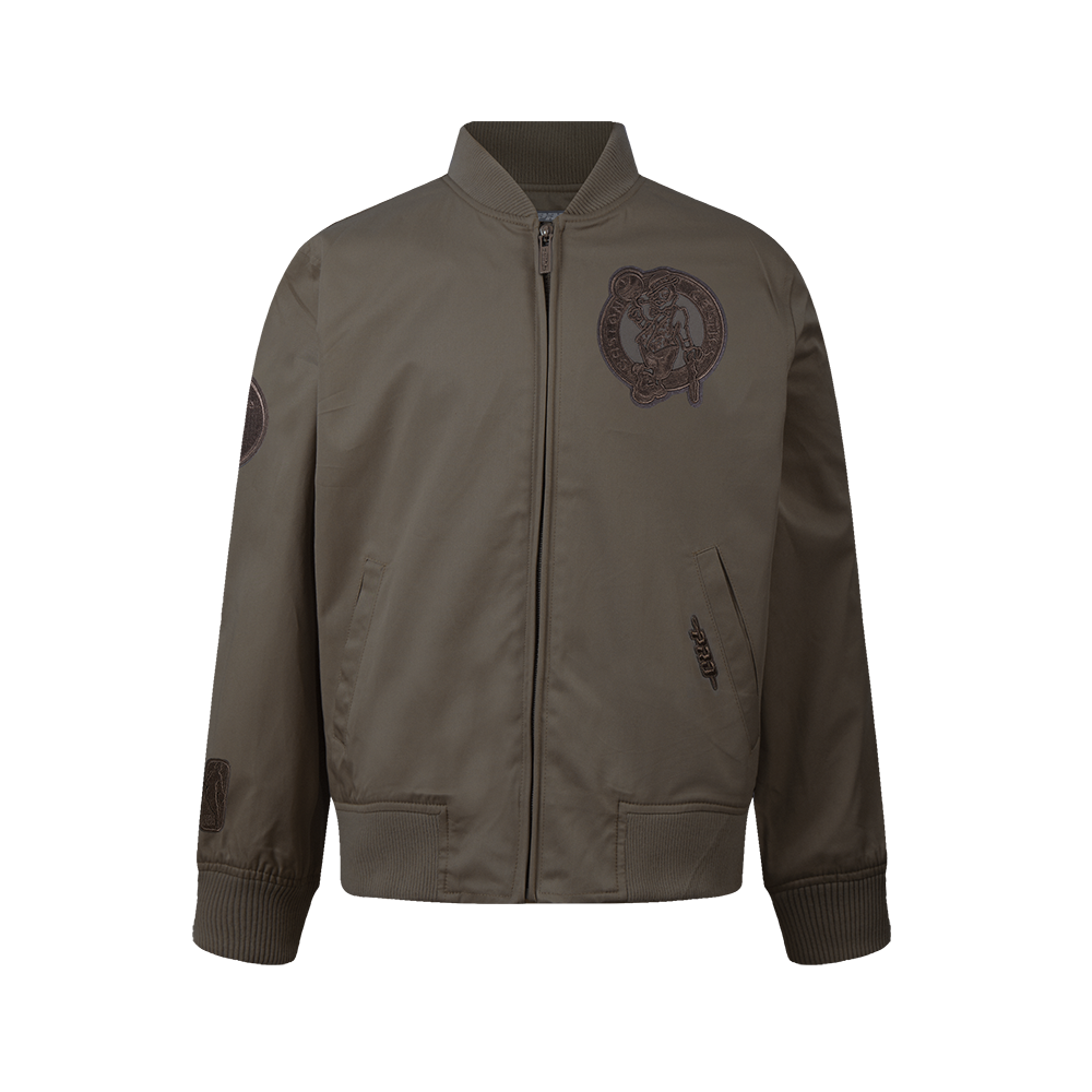 NBA BOSTON CELTICS NEUTRAL BIG BOY'S TWILL JACKET (DARK TAUPE)