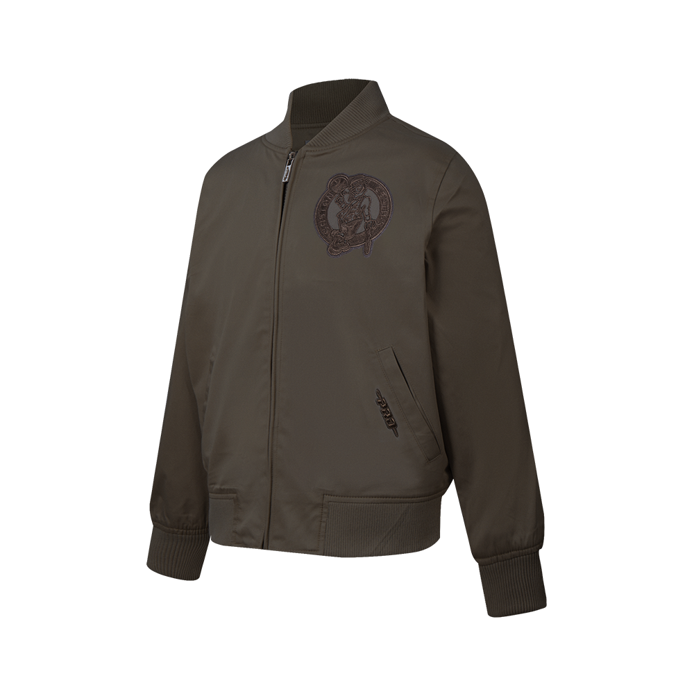 NBA BOSTON CELTICS NEUTRAL BIG BOY'S TWILL JACKET (DARK TAUPE)