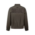 NBA BOSTON CELTICS NEUTRAL BIG BOY'S TWILL JACKET (DARK TAUPE)