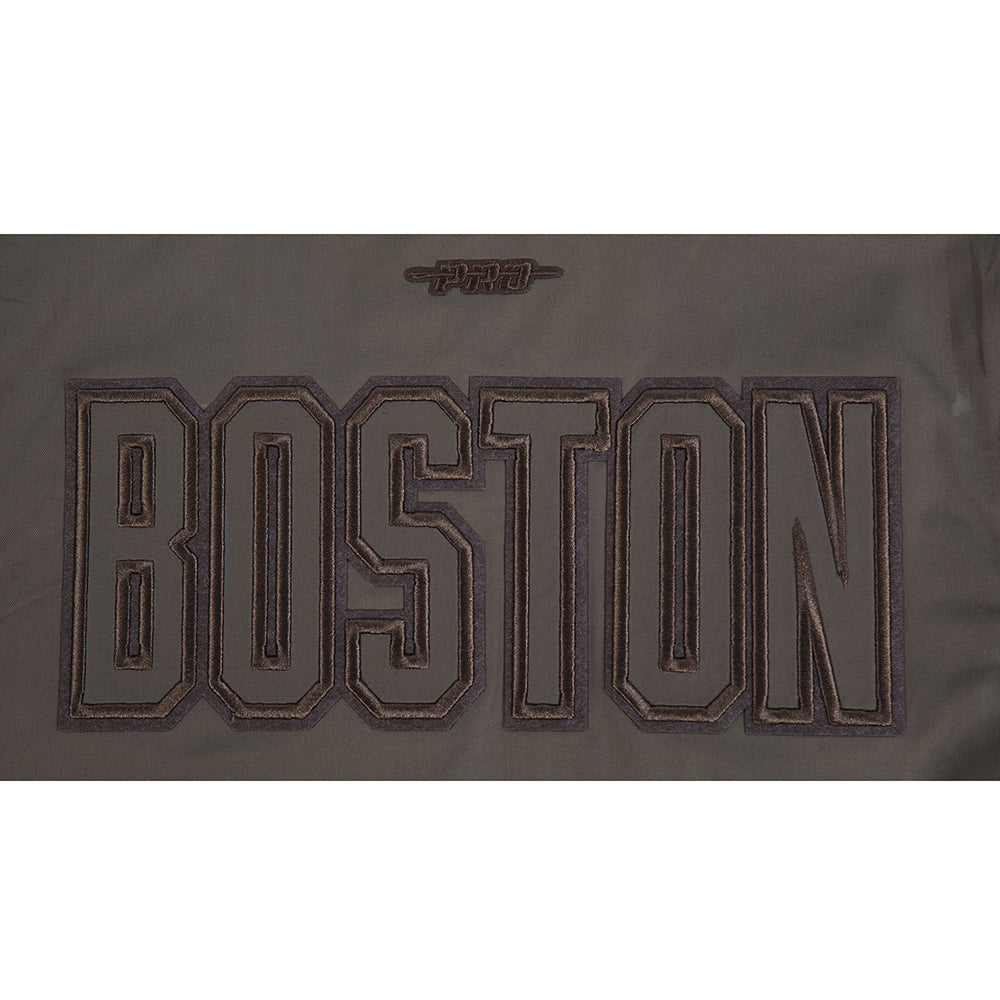 NBA BOSTON CELTICS NEUTRAL BIG BOY'S TWILL JACKET (DARK TAUPE)
