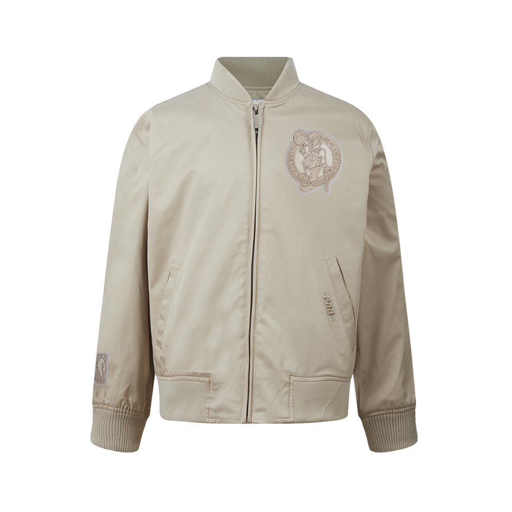NBA BOSTON CELTICS NEUTRAL BIG BOY'S TWILL JACKET (TAUPE)