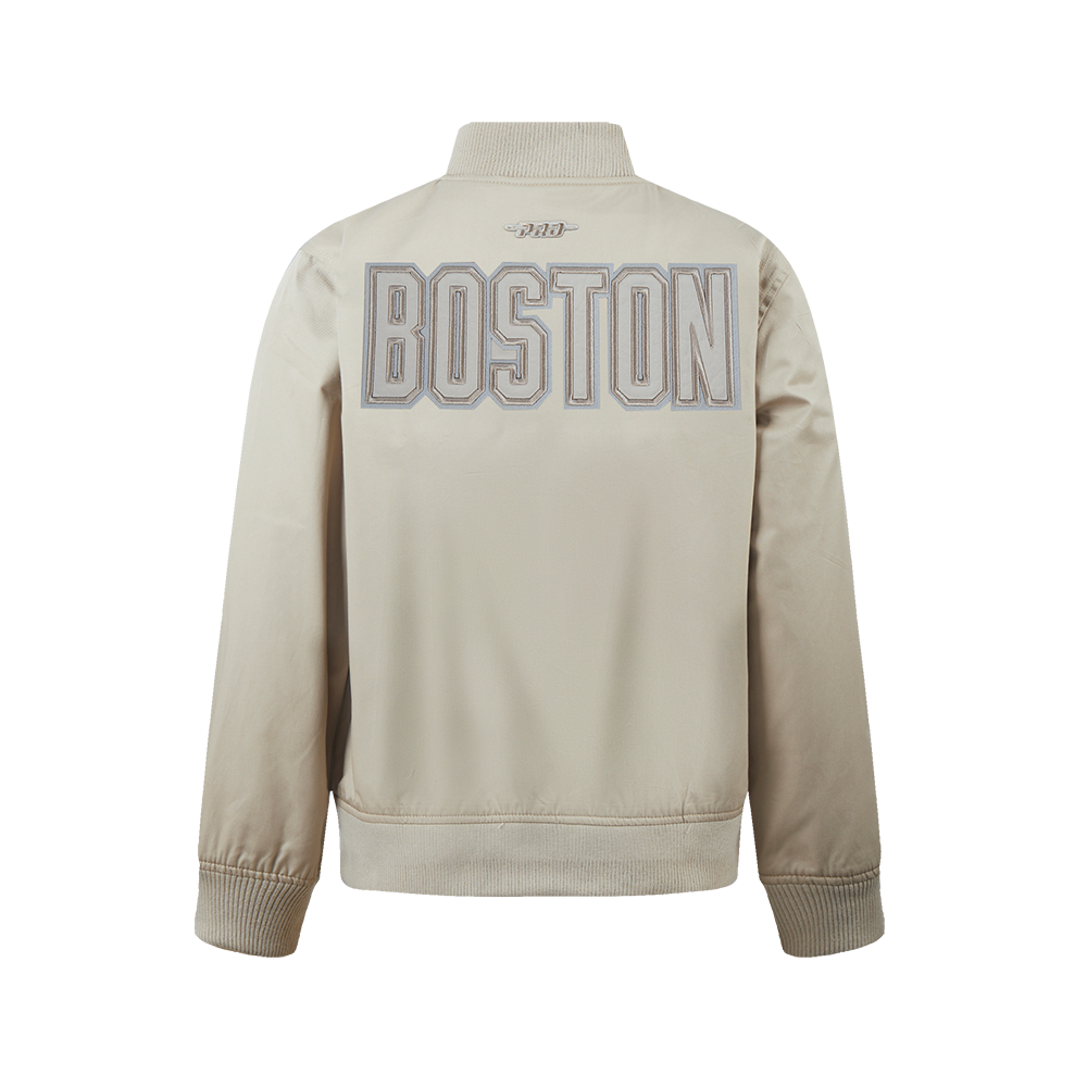 NBA BOSTON CELTICS NEUTRAL BIG BOY'S TWILL JACKET (TAUPE)