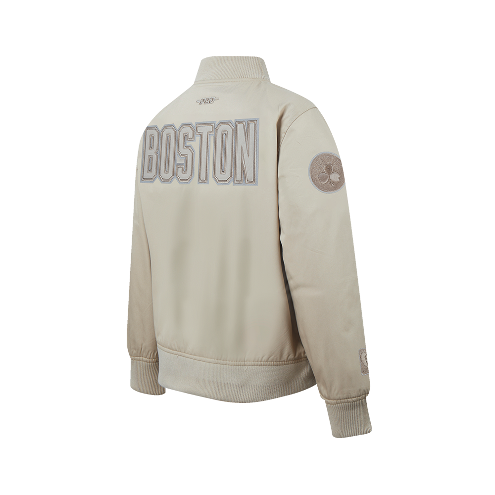 NBA BOSTON CELTICS NEUTRAL BIG BOY'S TWILL JACKET (TAUPE)
