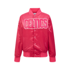 NBA BOSTON CELTICS TRIPLE PINK BIG GIRL'S SATIN JACKET (BEETROOT PURPLE)