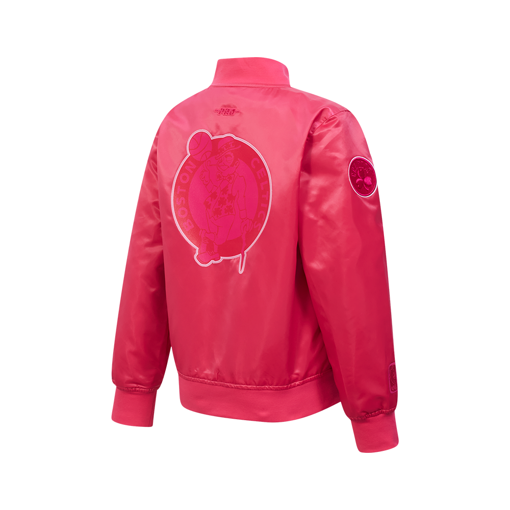 NBA BOSTON CELTICS TRIPLE PINK BIG GIRL'S SATIN JACKET (BEETROOT PURPLE)