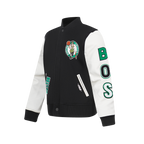 NBA BOSTON CELTICS CLASSIC BLOUSON COLLÉGIAL EN LAINE POUR GARÇON JUNIOR (NOIR/BLANC)