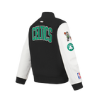 NBA BOSTON CELTICS CLASSIC BLOUSON COLLÉGIAL EN LAINE POUR GARÇON JUNIOR (NOIR/BLANC)