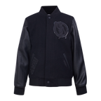 NBA BOSTON CELTICS TRIPLE BLACK BIG BOY'S WOOL VARSITY JACKET (JET BLACK)