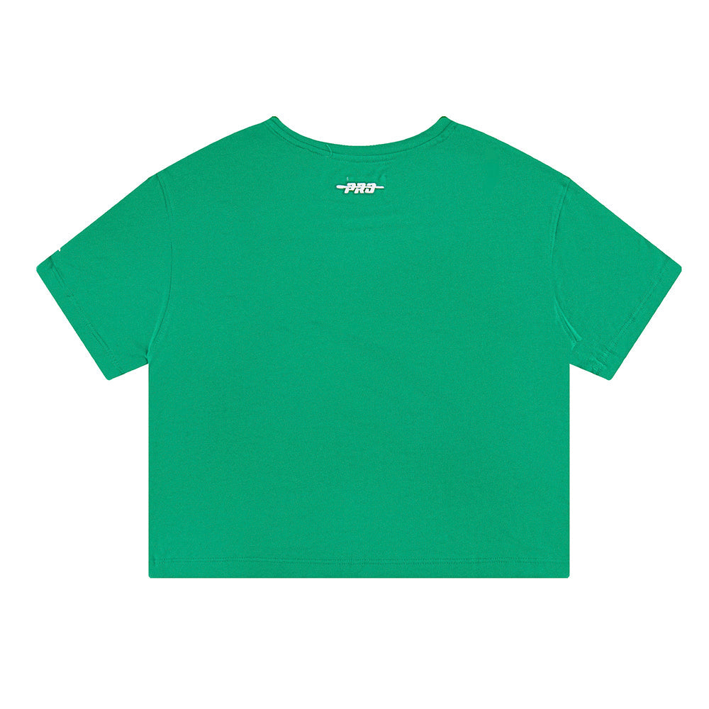 NBA BOSTON CELTICS RETRO CLASSIC T-SHIRT À COUPE CARRÉE À MANCHES COURTES POUR FILLE JUNIOR (VERT KELLY)