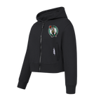 NBA BOSTON CELTICS CLASSIC BIG GIRL'S FLC FZ HOODIE (BLACK)