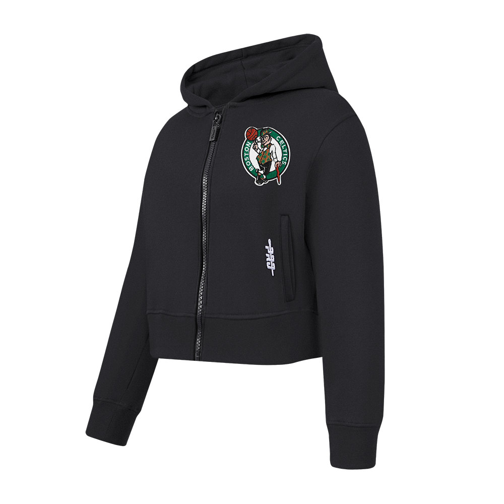 NBA BOSTON CELTICS CLASSIC BIG GIRL'S FLC FZ HOODIE (BLACK)