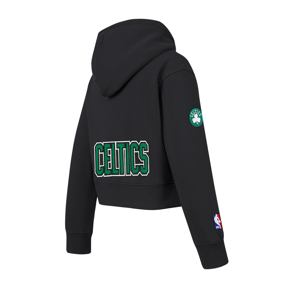 NBA BOSTON CELTICS CLASSIC BIG GIRL'S FLC FZ HOODIE (BLACK)