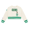 NBA BOSTON CELTICS RETRO CLASSIC BIG GIRL'S RIB FLC CREWNECK (EGGSHELL/ KELLY GREEN)
