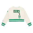 NBA BOSTON CELTICS RETRO CLASSIC BIG GIRL'S RIB FLC CREWNECK (EGGSHELL/ KELLY GREEN)