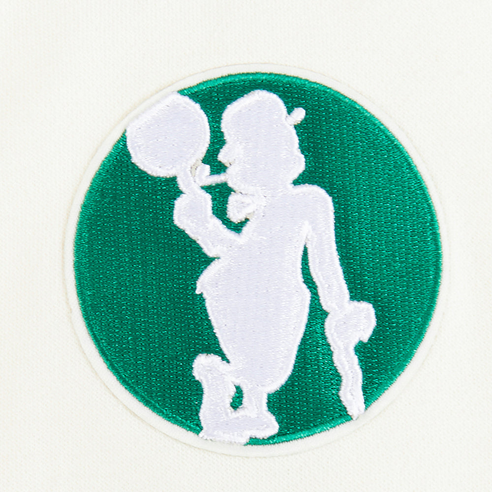 NBA BOSTON CELTICS RETRO CLASSIC BIG GIRL'S RIB FLC CREWNECK (EGGSHELL/ KELLY GREEN)