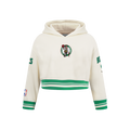 NBA BOSTON CELTICS RETRO CLASSIC CHANDAIL À CAPUCHON EN MOLLETON CÔTELÉ POUR FILLE JUNIOR (COQUILLE D'ŒUF/VERT KELLY)